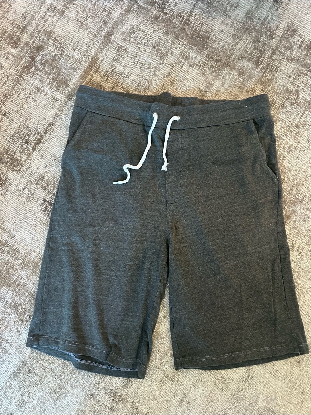 Monrow Men's Charcoal Drawstring Athletic Shorts 100% cotton